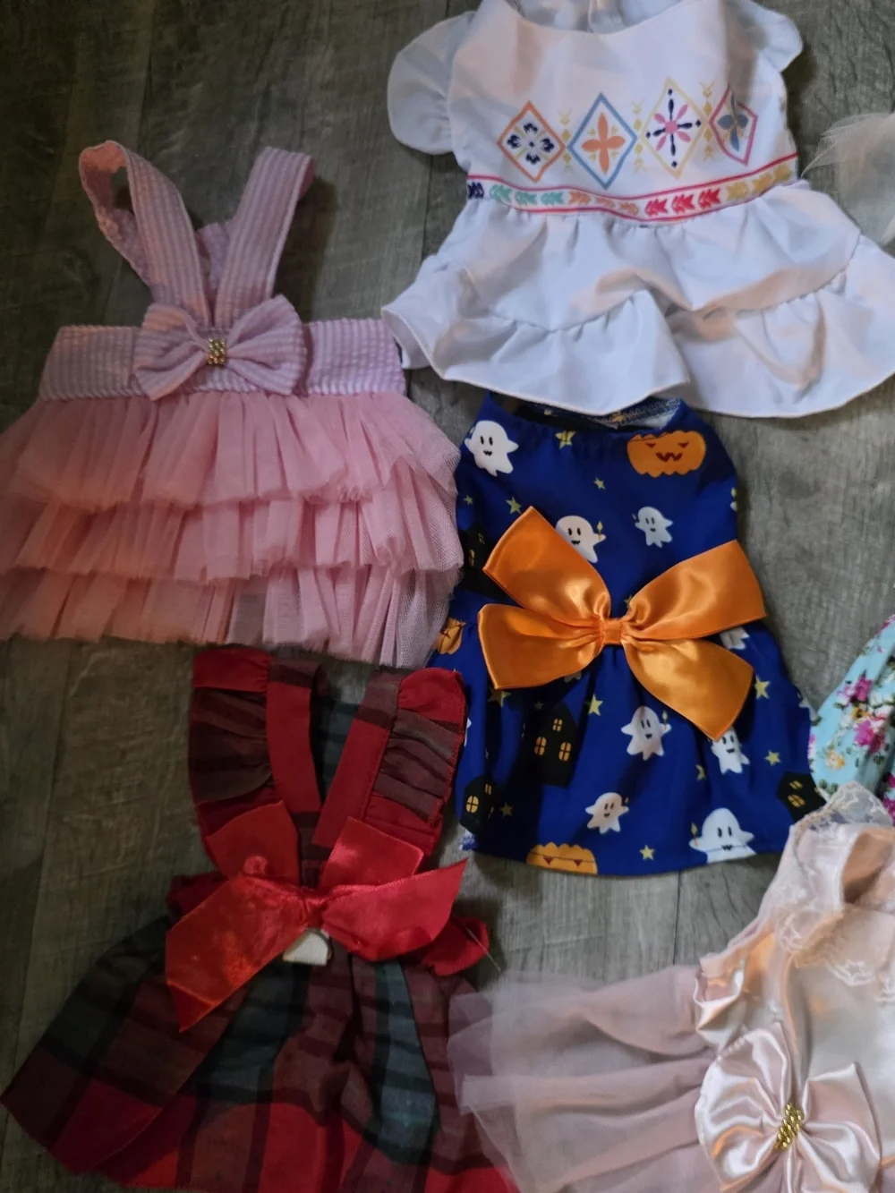 Assorted Pink Tulle Dog Dress with Bow Lot Of 9